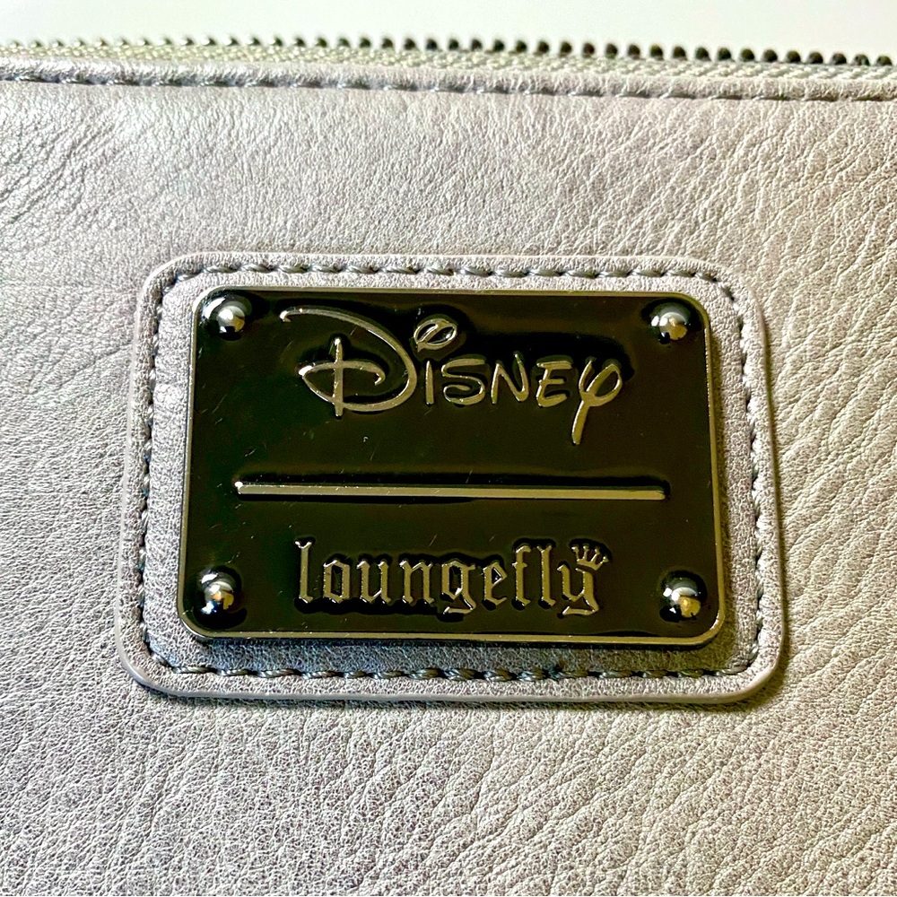 LOUNGEFLY DISNEY Gray Minnie Mouse Wallet with Sequin Bow - Picture 6 of 7